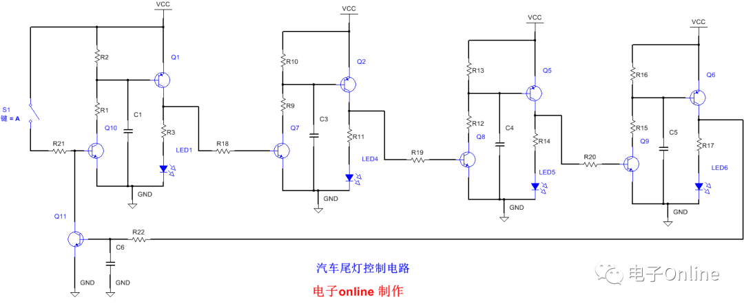 汽车尾灯(转向灯)电路设计要点提炼